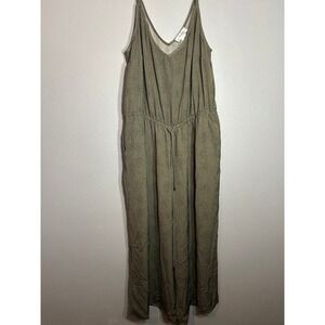 Refinity Brown Polka Dot Jumpsuit Drawstring Waist Casual Comfy Plus Size